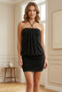 Draped Gold-Ring Halter Bodycon Mini Dress