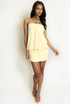 Draped Gold-Ring Halter Bodycon Mini Dress