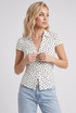 Polka Dot Ruched Blouse