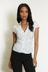 Polka Dot Ruched Blouse