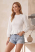 Shirred Peplum Blouse