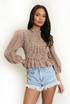 Shirred Peplum Blouse