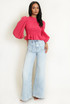 Shirred Peplum Blouse