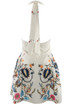 Plunge Neck Embroidered Mini Dress