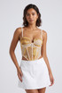 Marble Mesh Key Hole Corset Top