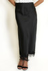 Satin Lace Hem Midi Skirt