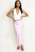Satin Lace Hem Midi Skirt