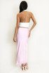 Satin Lace Hem Midi Skirt