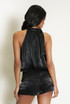 Tie Neck Bubble Hem Top