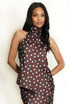 Polka Dots Asymmetric Choker Blouse