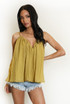 Crinkle Pleat Wired Neck Cami Top