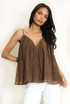 Crinkle Pleat Wired Neck Cami Top