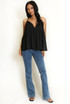 Crinkle Pleat Wired Neck Cami Top