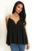 Crinkle Pleat Wired Neck Cami Top