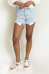 Light Wash Distressed Denim Shorts