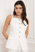 Golden Buttons Trim Waistcoat