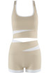 Contrast Gym Vest And High Waisted Shorts Set
