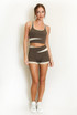 Contrast Gym Vest And High Waisted Shorts Set