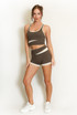 Contrast Gym Vest And High Waisted Shorts Set