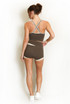 Contrast Gym Vest And High Waisted Shorts Set
