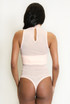 Sleeveless Mesh Bodysuit With Sequin Collar 