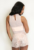 Sleeveless Mesh Bodysuit With Sequin Collar 
