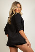 Ruched Sleeves Open Blazer