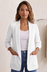 Ruched Sleeves Open Blazer