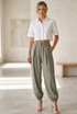 Pleated Balloon Fit Trousers