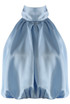 Satin Balloon Hem Cropped Blouse