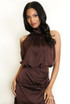 Satin Balloon Hem Cropped Blouse