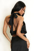 Satin Balloon Hem Cropped Blouse