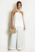 Buckle Halter Top And Trouser Set