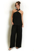 Buckle Halter Top And Trouser Set