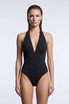 Halterneck Plunging Bodysuit