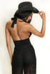 Halterneck Plunging Bodysuit