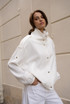 Tailored Bomber Jacket With Ruched Hem