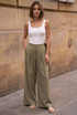 Tailored Linen Blend Wide Leg Trousers