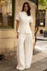Tailored Mandarin Short Sleeve Blouse