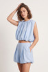 Balloon Hem Crop Top And Shorts Set