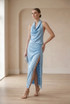 Satin Side Slit Maxi Skirt