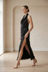 Satin Side Slit Maxi Skirt