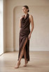 Satin Side Slit Maxi Skirt