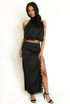 Satin Side Slit Maxi Skirt