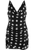 Cowl Neck Polka Dots Mini Dress