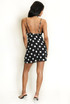 Cowl Neck Polka Dots Mini Dress