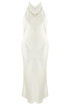 Satin Cowl Neck Midi Dress 