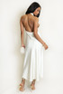 Satin Cowl Neck Midi Dress 