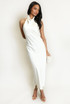 Satin Cowl Neck Midi Dress 