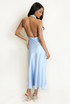 Satin Cowl Neck Midi Dress 